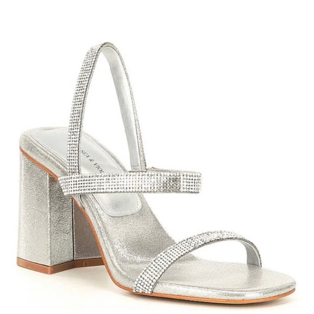 Chelsea and Violet Girli Rhinestone Embellished Block Heel